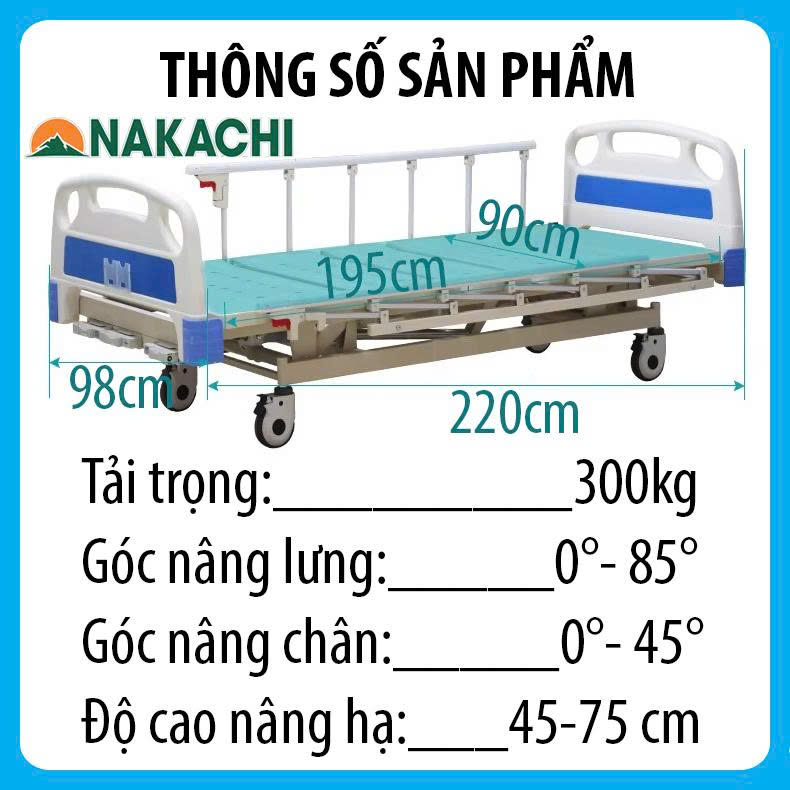 tổng thể Giường Y Tế 3 Động Cơ Nakachi NC-03DT